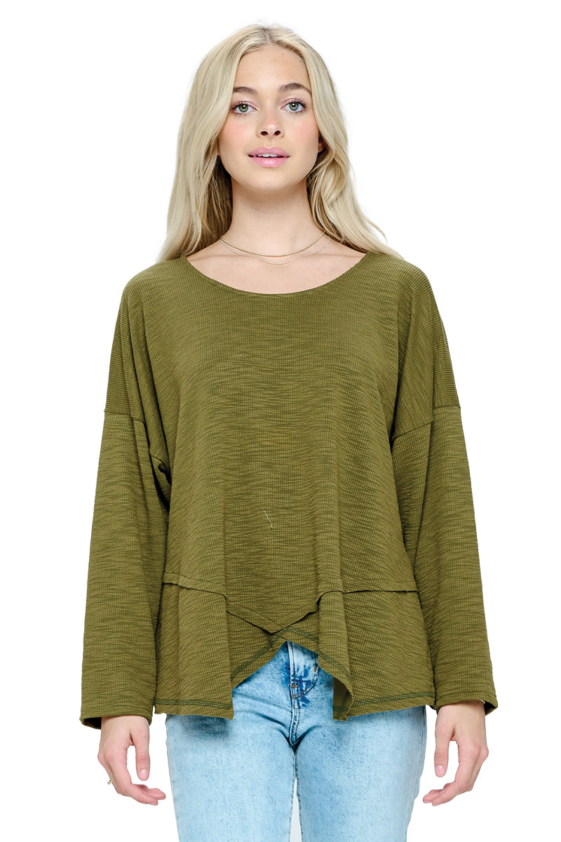 Top Ribbed Oversized Split
