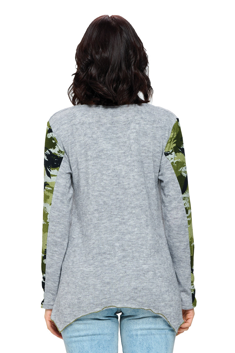 Top Patchwork Contrast Camouflage