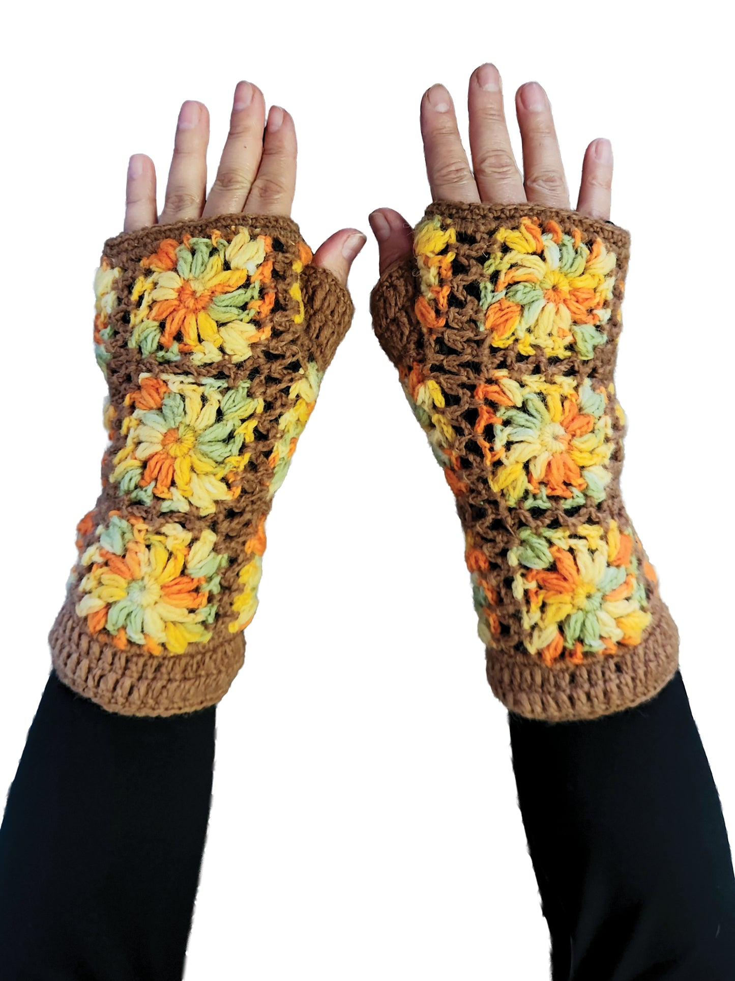 Fingerless Gloves Crochet Floral