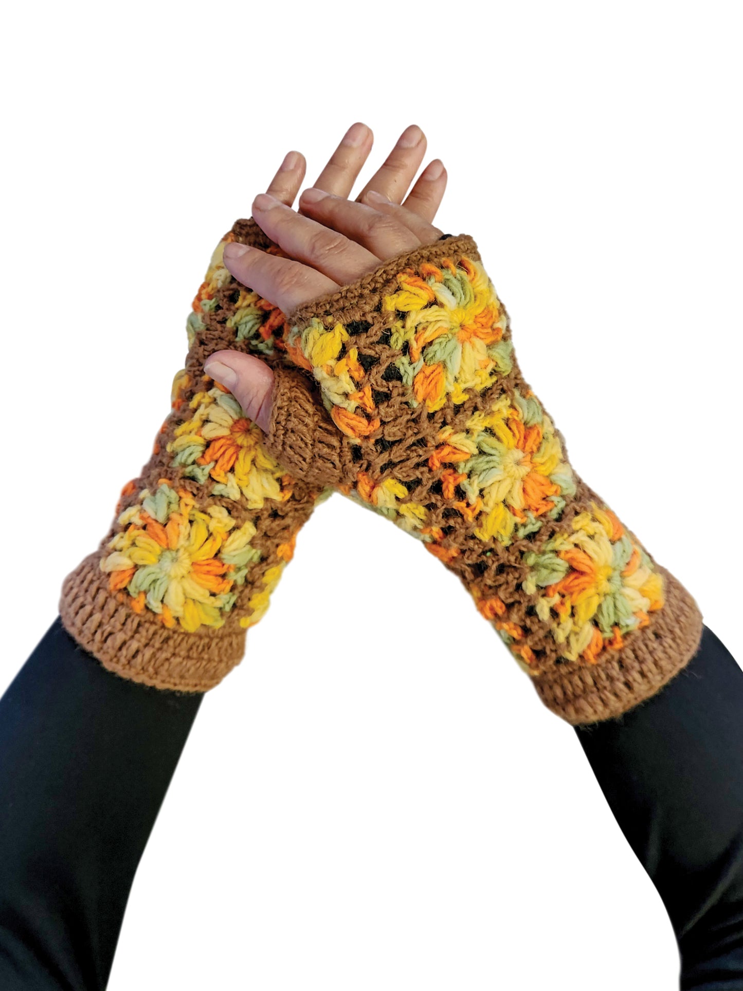 Fingerless Gloves Crochet Floral