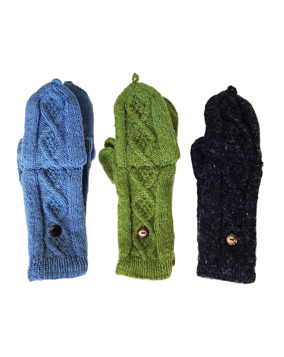 Handmade Mittens Cable Knit Flip Cover