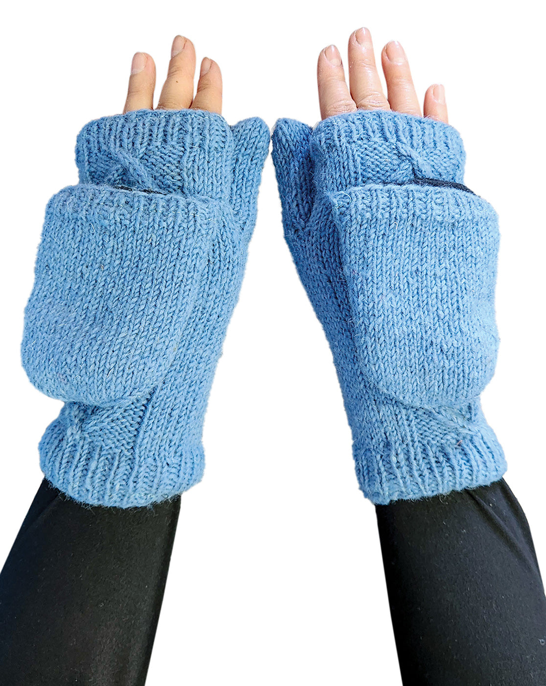 Handmade Mittens Cable Knit Flip Cover