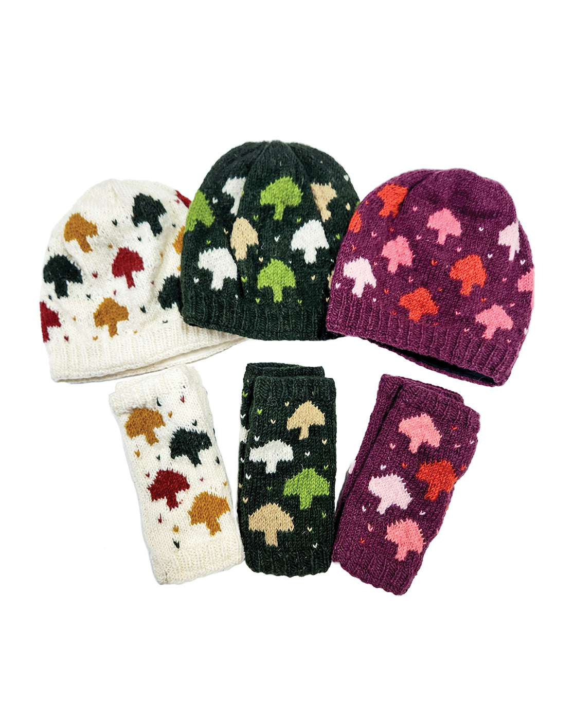 Handmade Knit Beanie Hat Mushroom