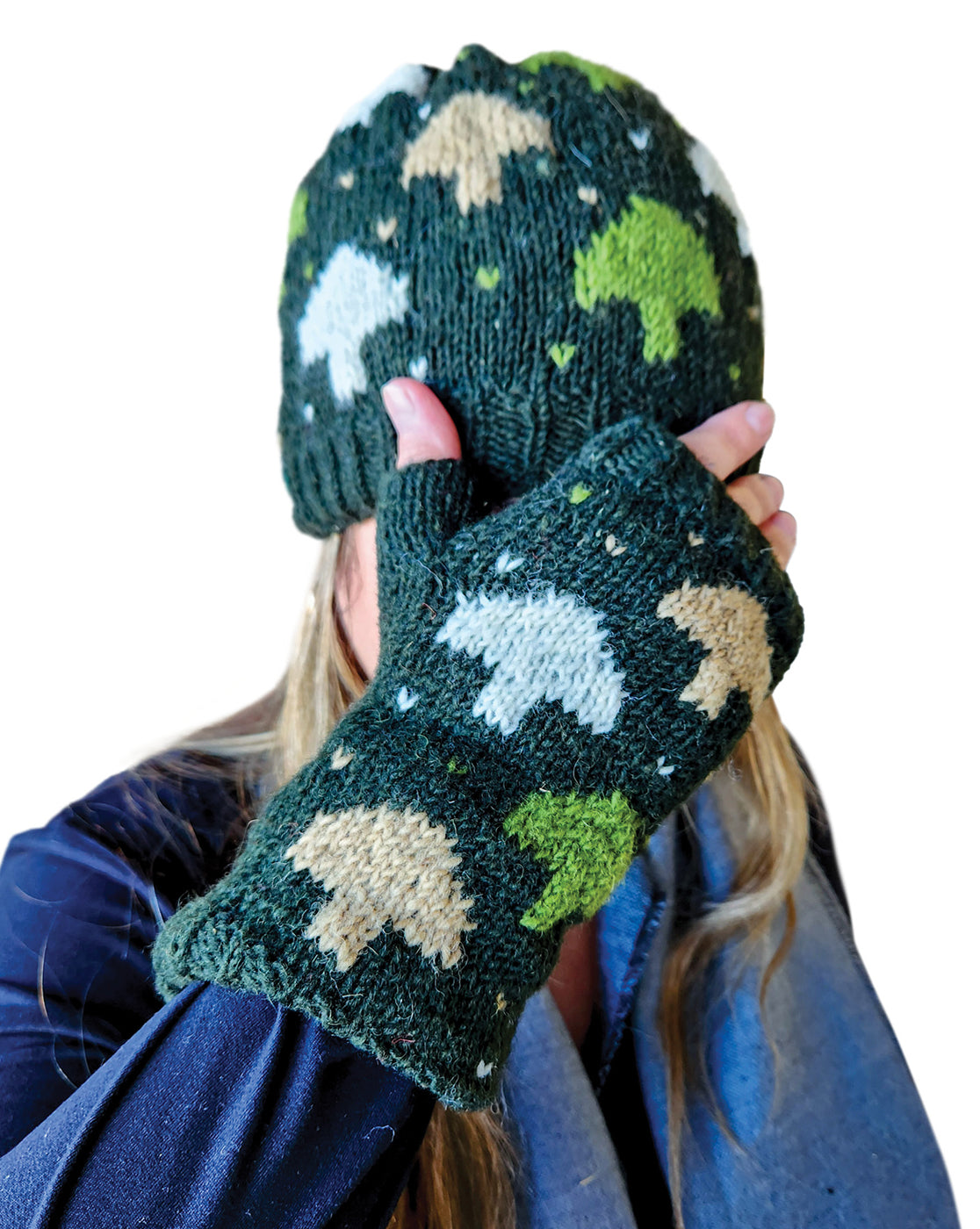 Handmade Knit Beanie Hat Mushroom