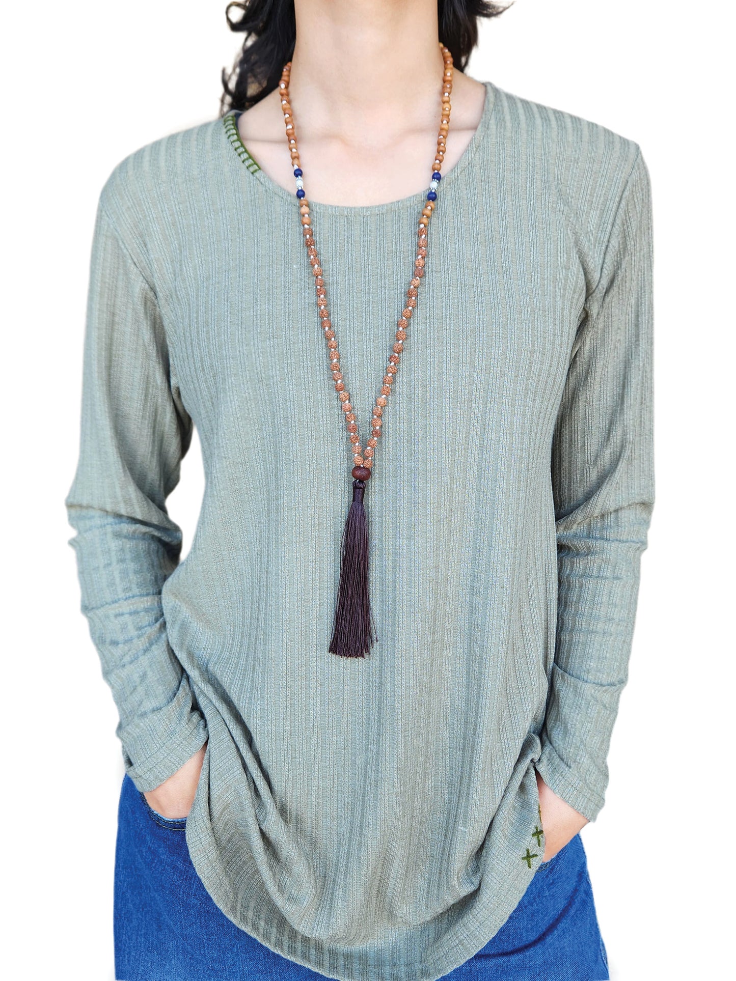 Necklace Rudraksha Sandalwood Tassel