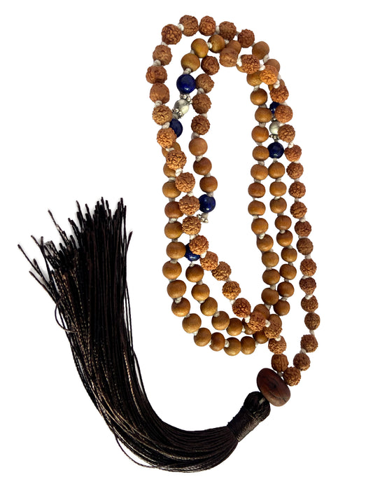 Necklace Rudraksha Sandalwood Tassel