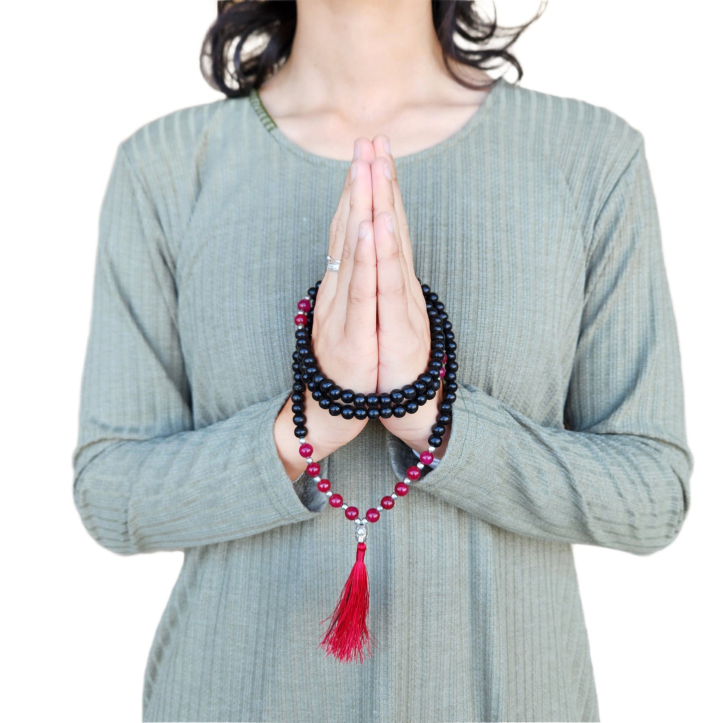 Beaded Tassel Mala Onyx