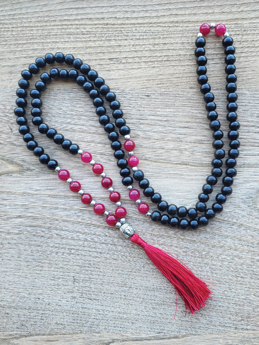 Beaded Tassel Mala Onyx