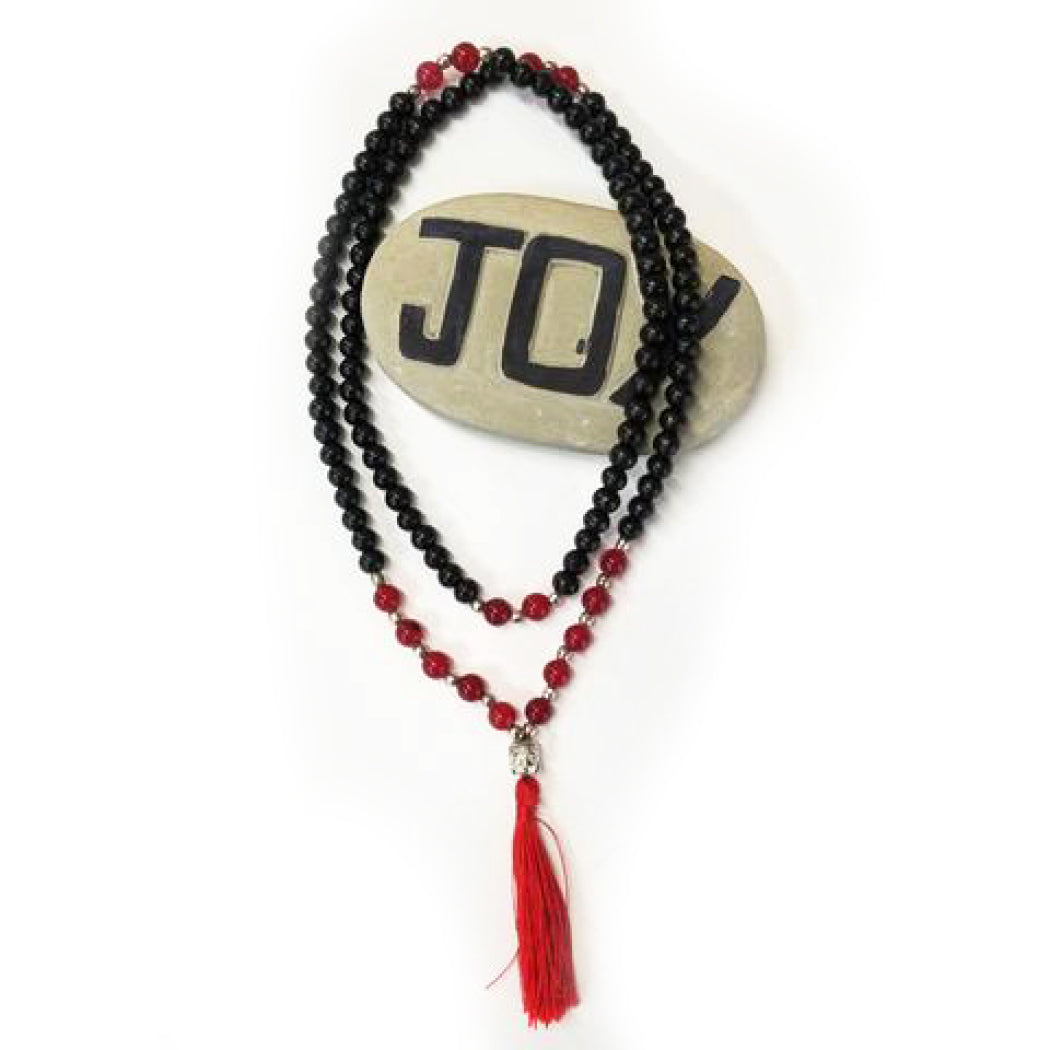 Beaded Tassel Mala Onyx