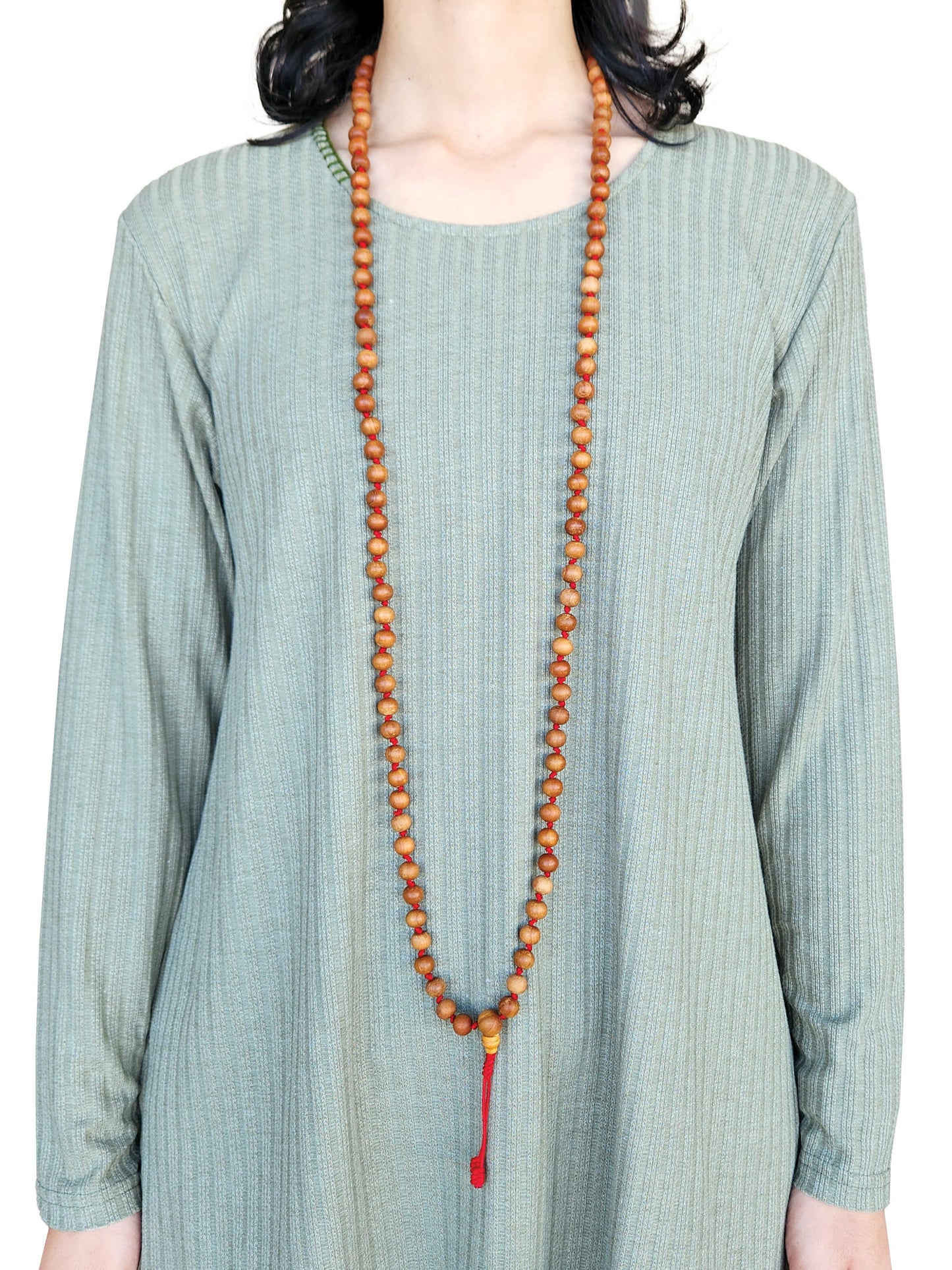 Wood Bead Knotted Mala
