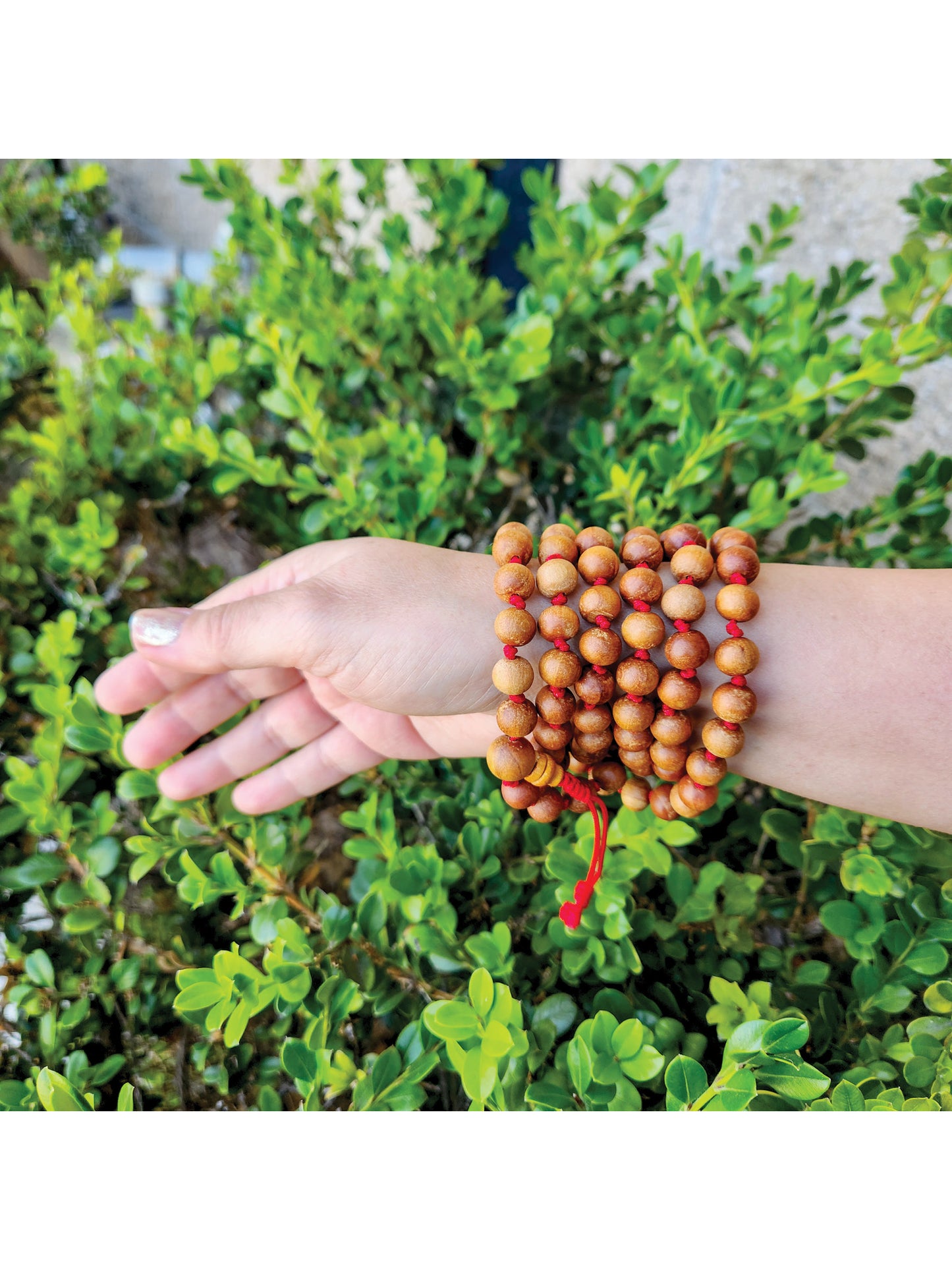 Wood Bead Knotted Mala