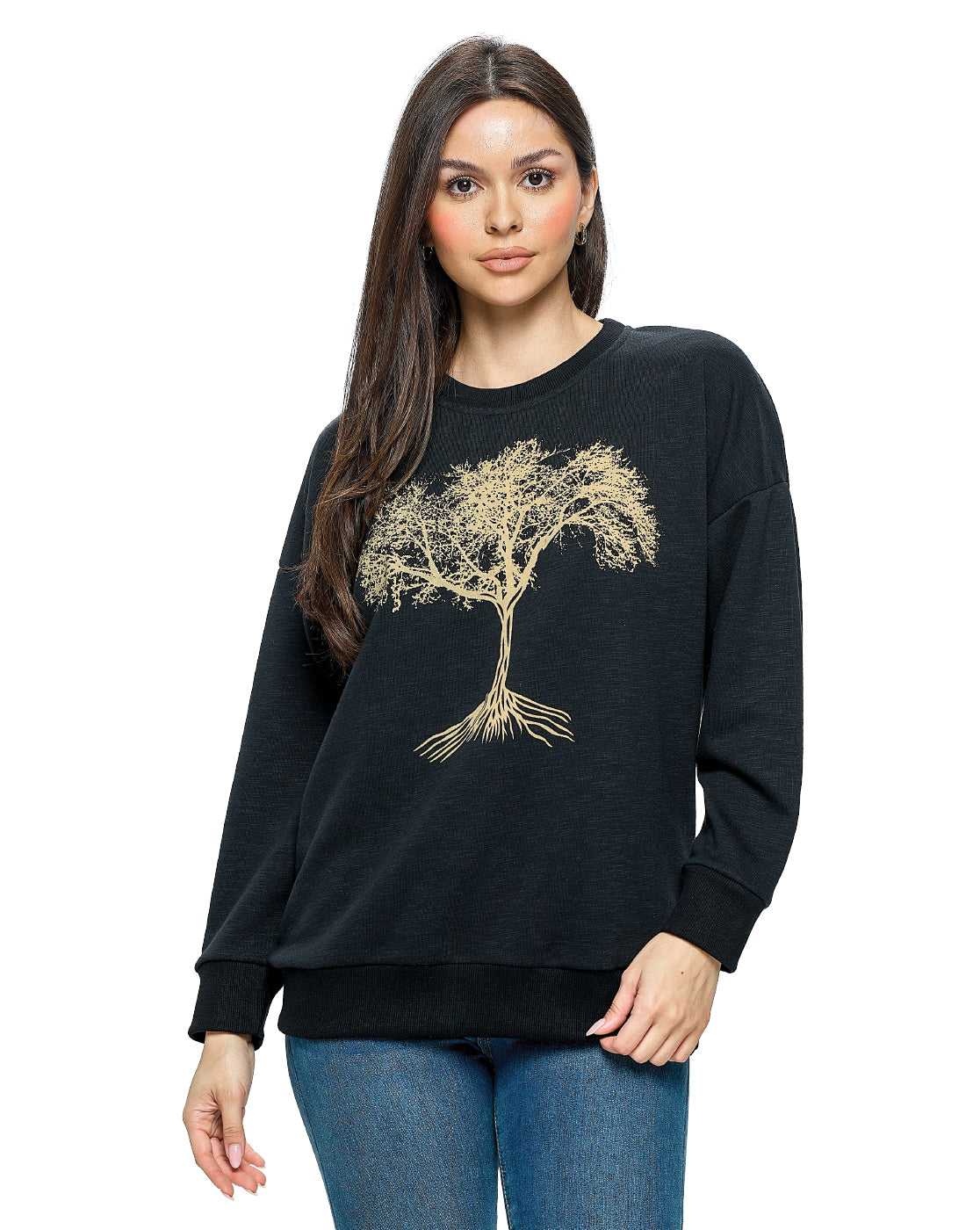 Pullover Tree of Life Print Boho Comfy