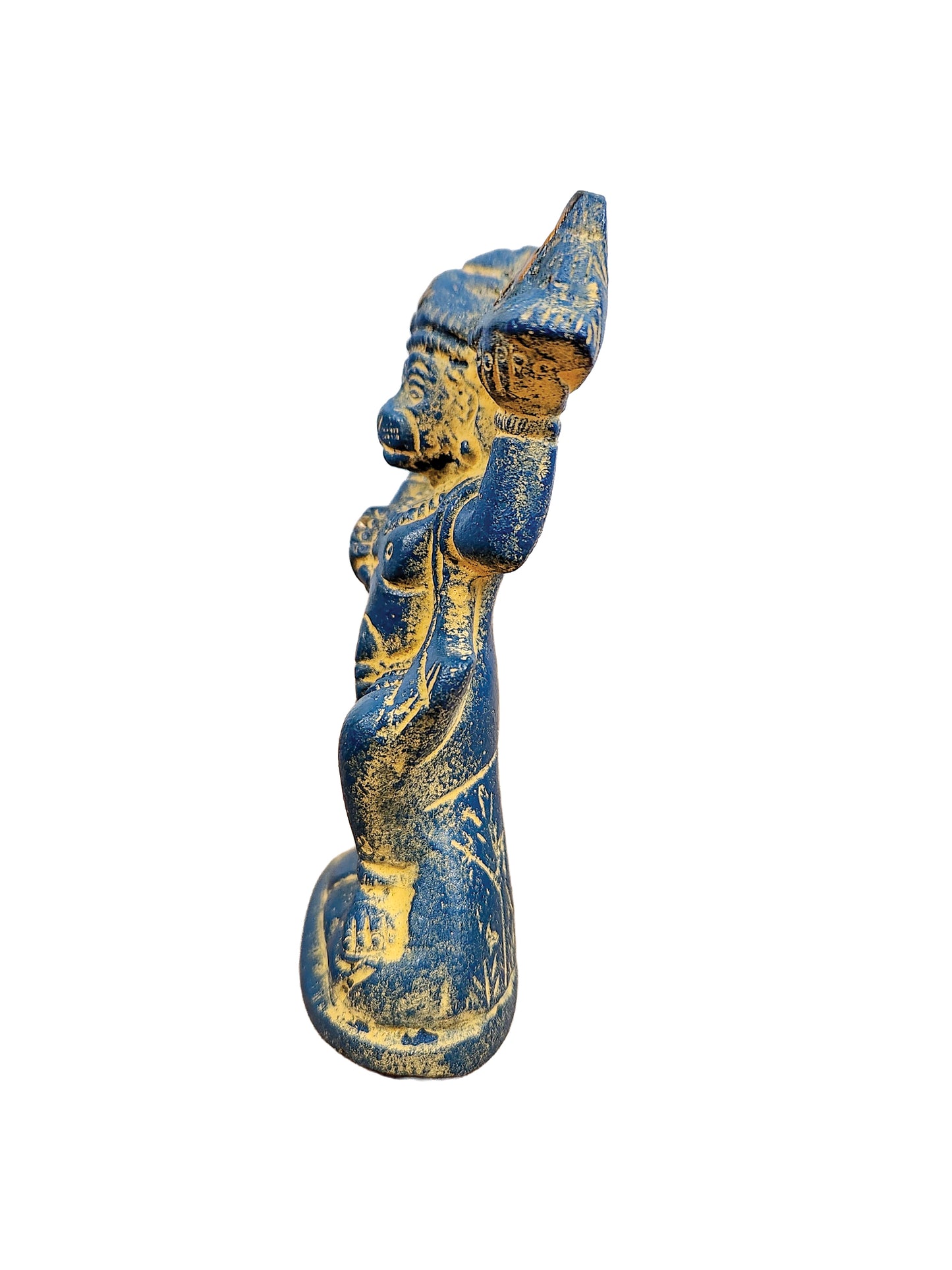 Hanuman Brass Statue Blue Sand Finish