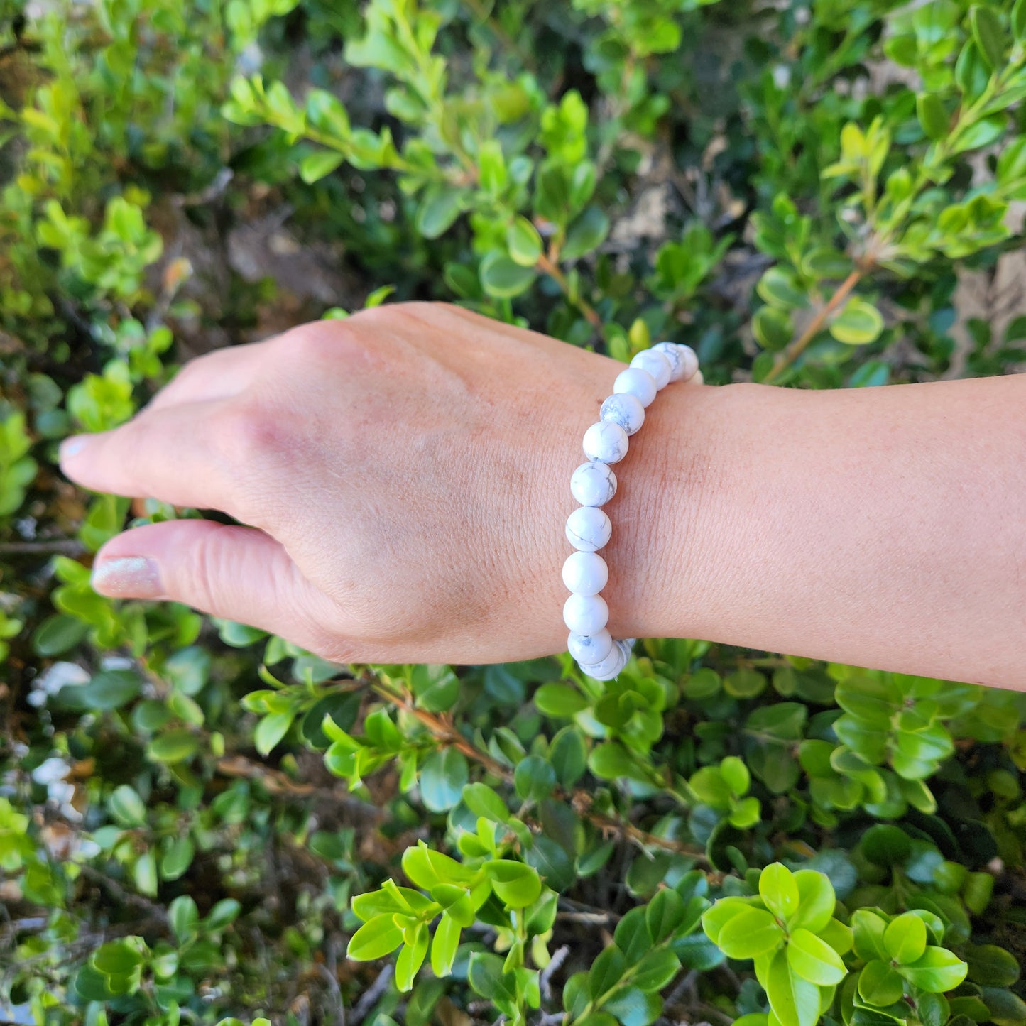 Beaded Bracelet Howlite White