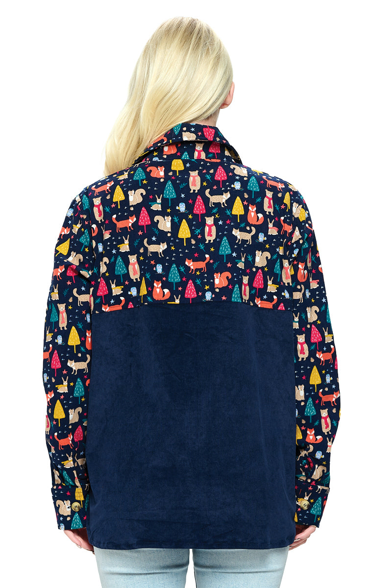 Shirt Button Up Printed Corduroy
