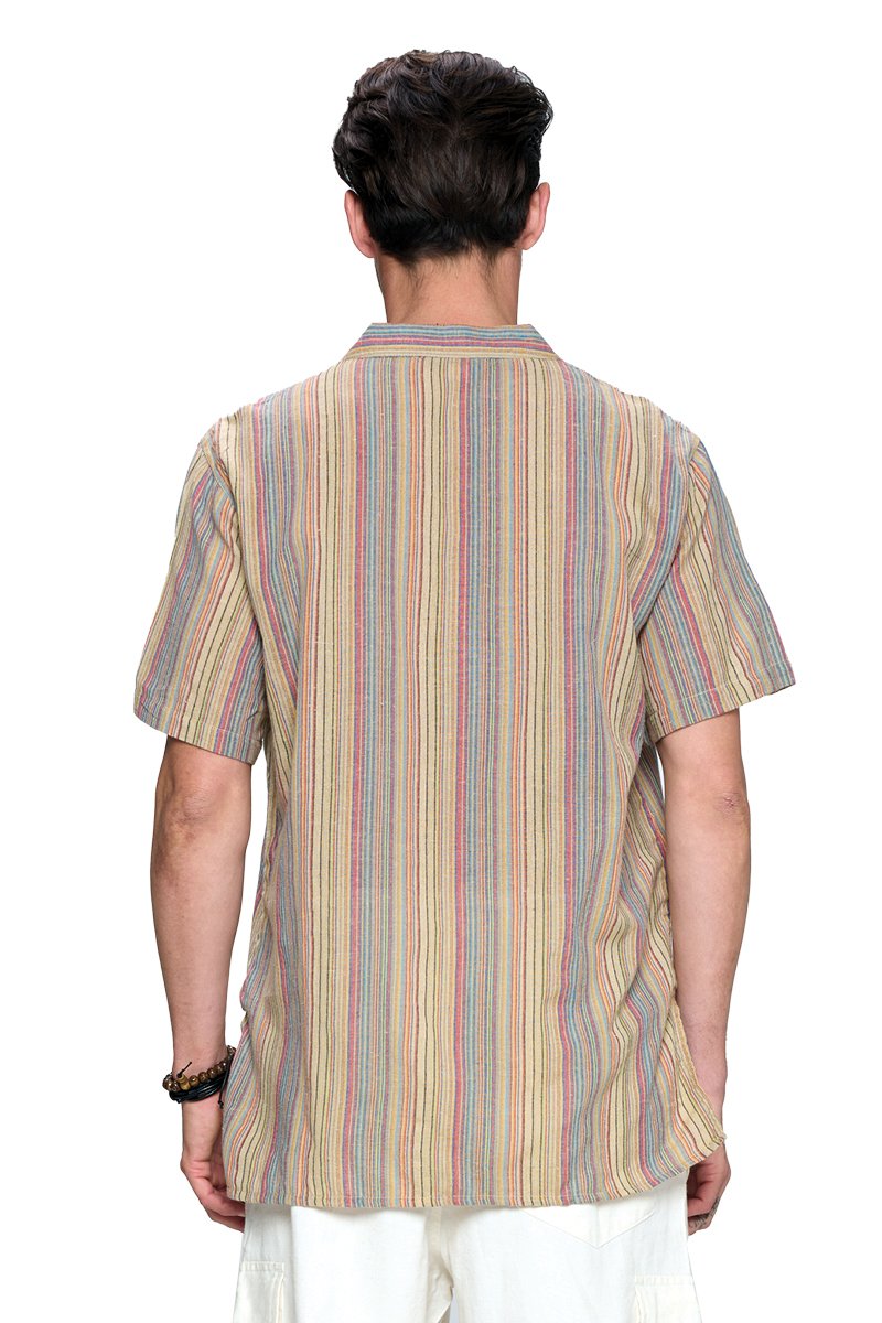 Mustard Men's Striped Kurta