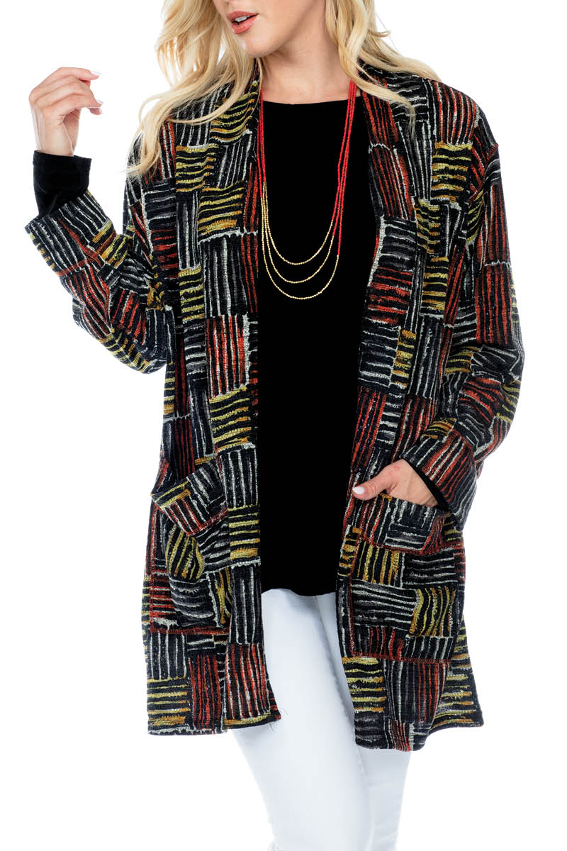 Cardigan Loose Fit Colorful Print