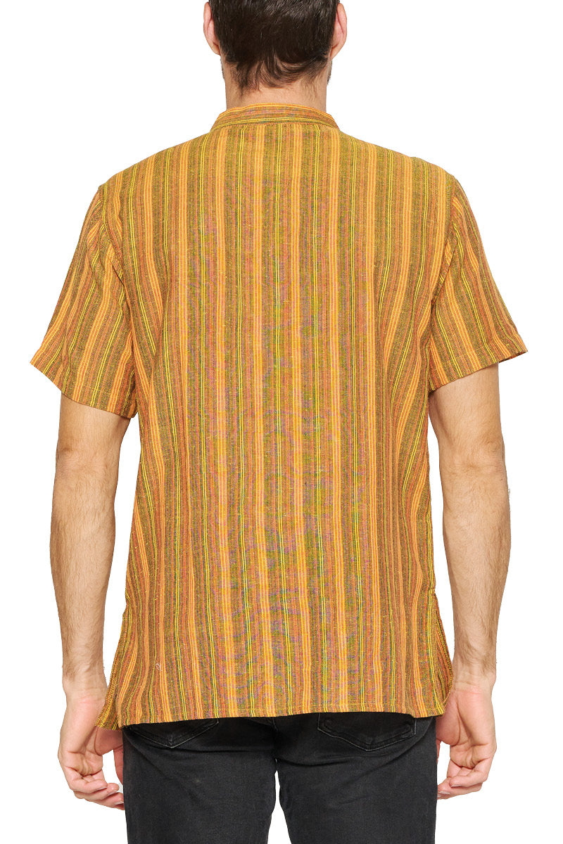 Mustard Men's Striped Kurta