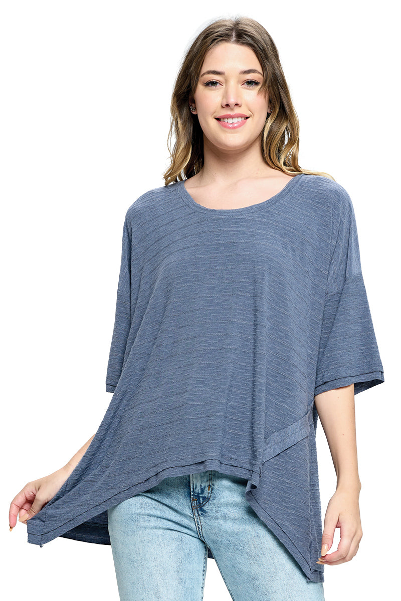 Top Textured Casual Oversized