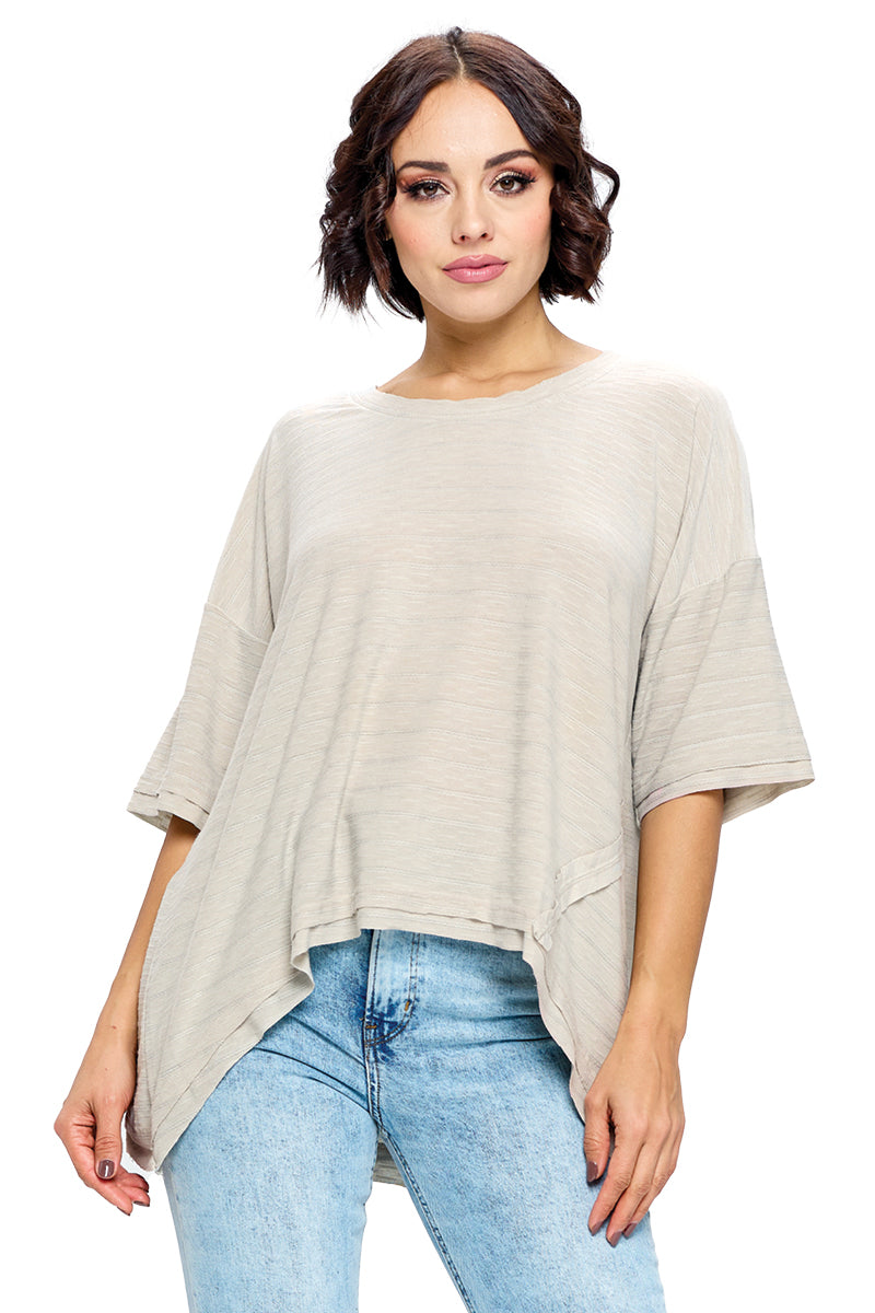 Top Textured Casual Oversized