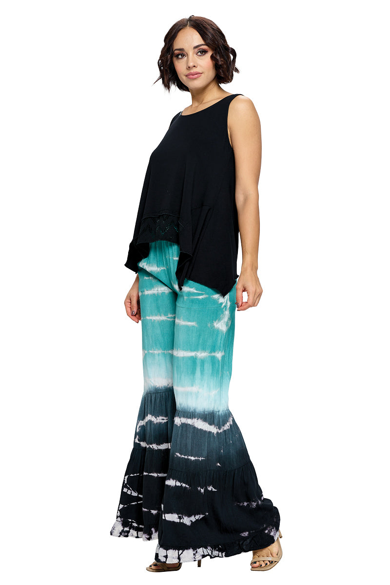 Pants Boho Tiered Palazzo Tie Dye