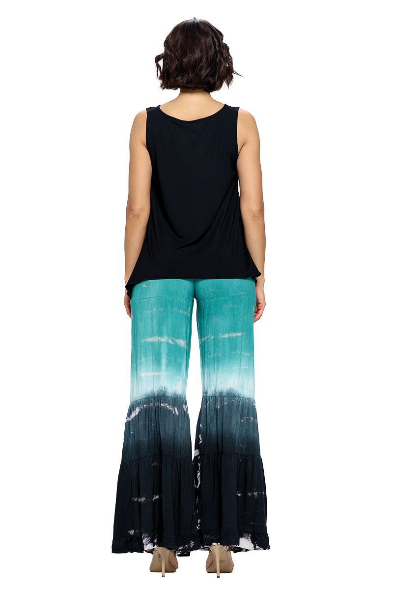Pants Boho Tiered Palazzo Tie Dye
