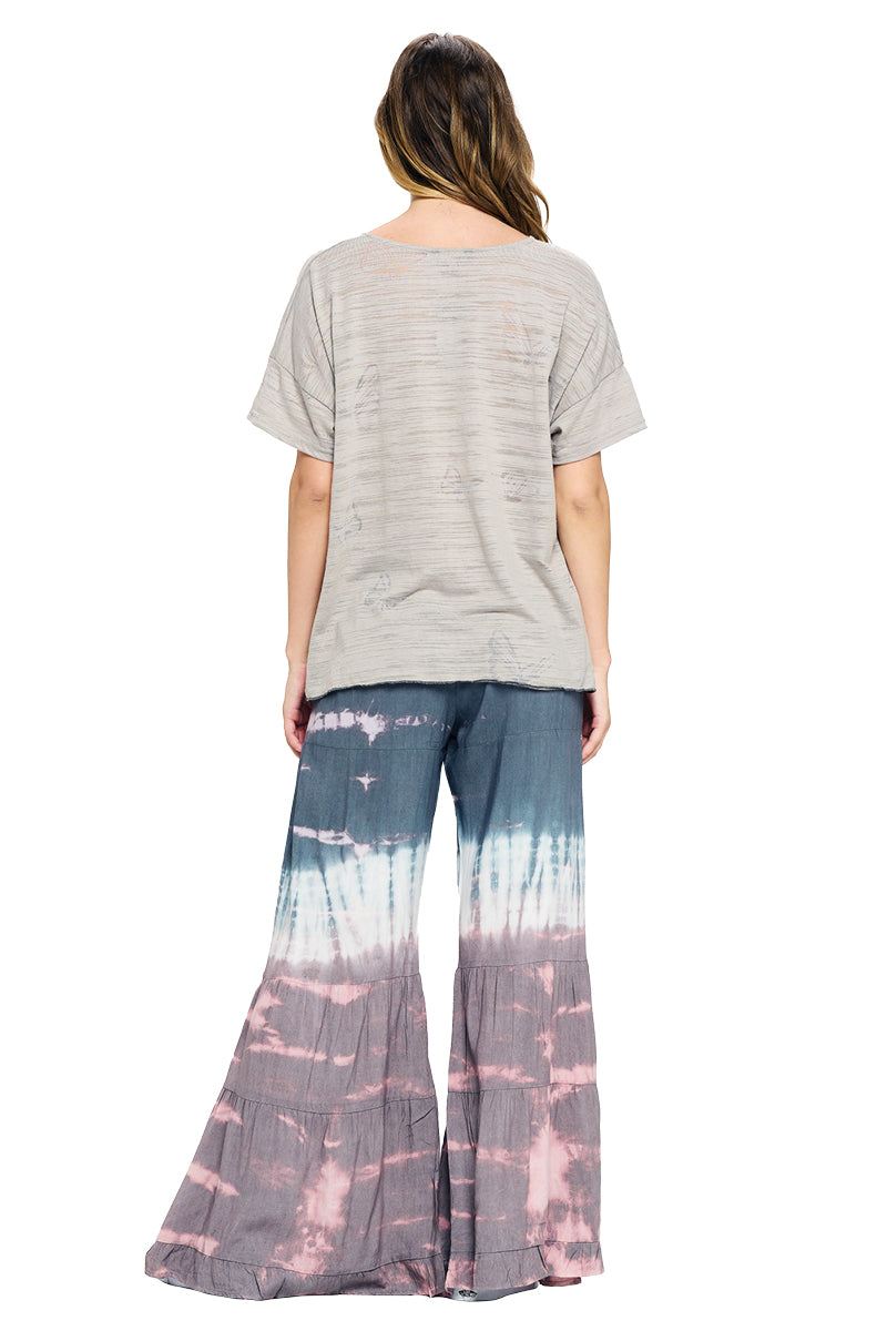 Pants Boho Tiered Palazzo Tie Dye