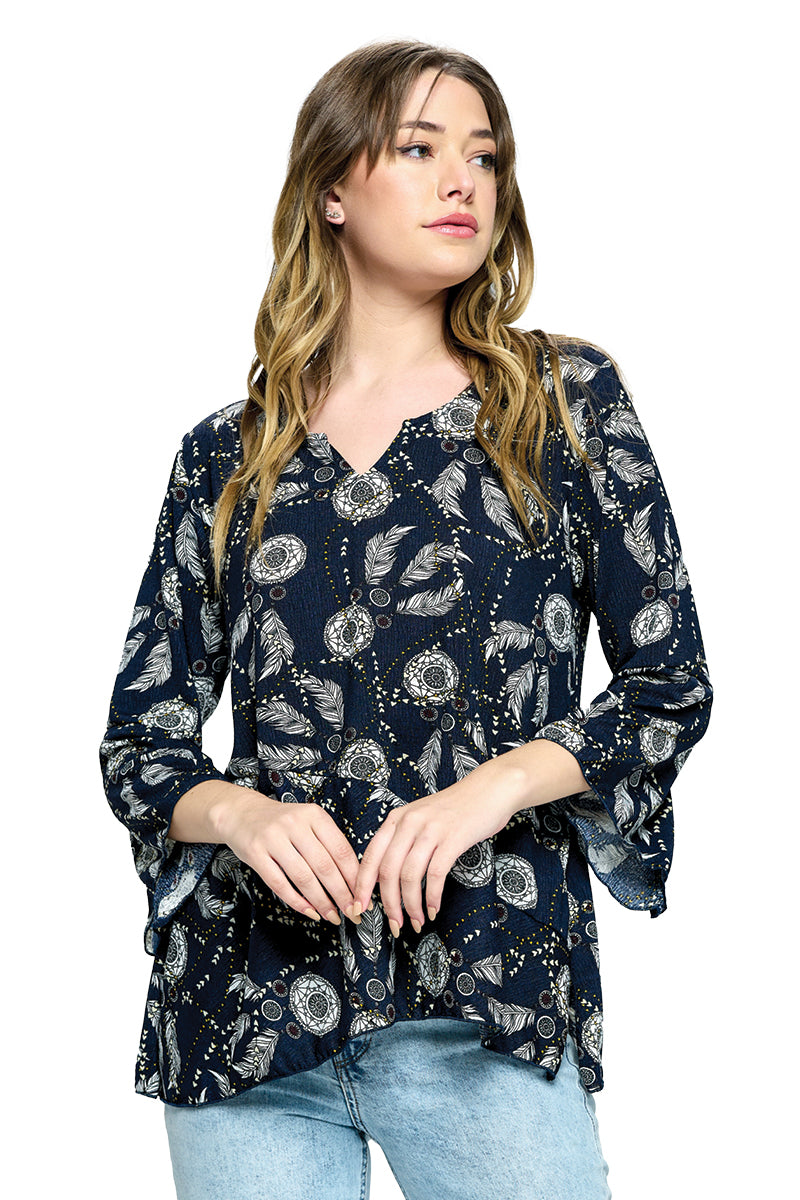 Blouse Flare Dream Catcher Print