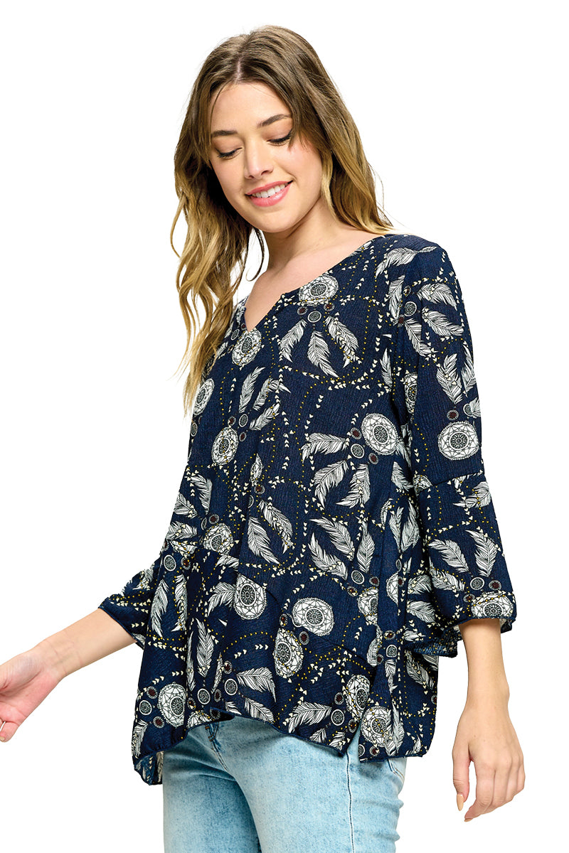 Blouse Flare Dream Catcher Print