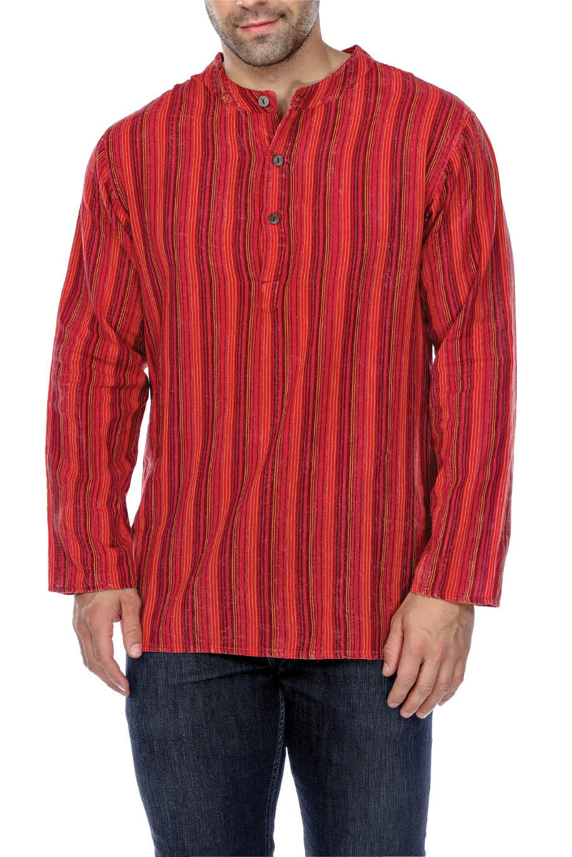 Button Up Striped Kurta Shirt