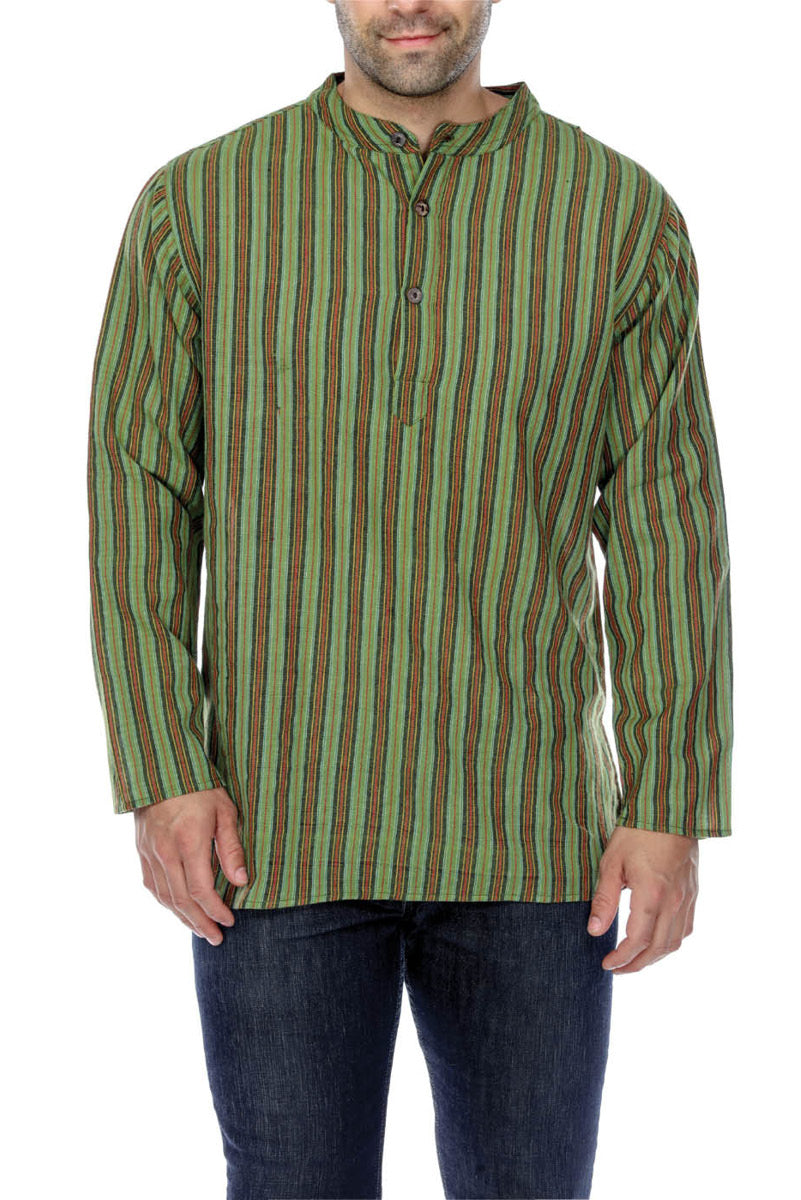 Button Up Striped Kurta Shirt