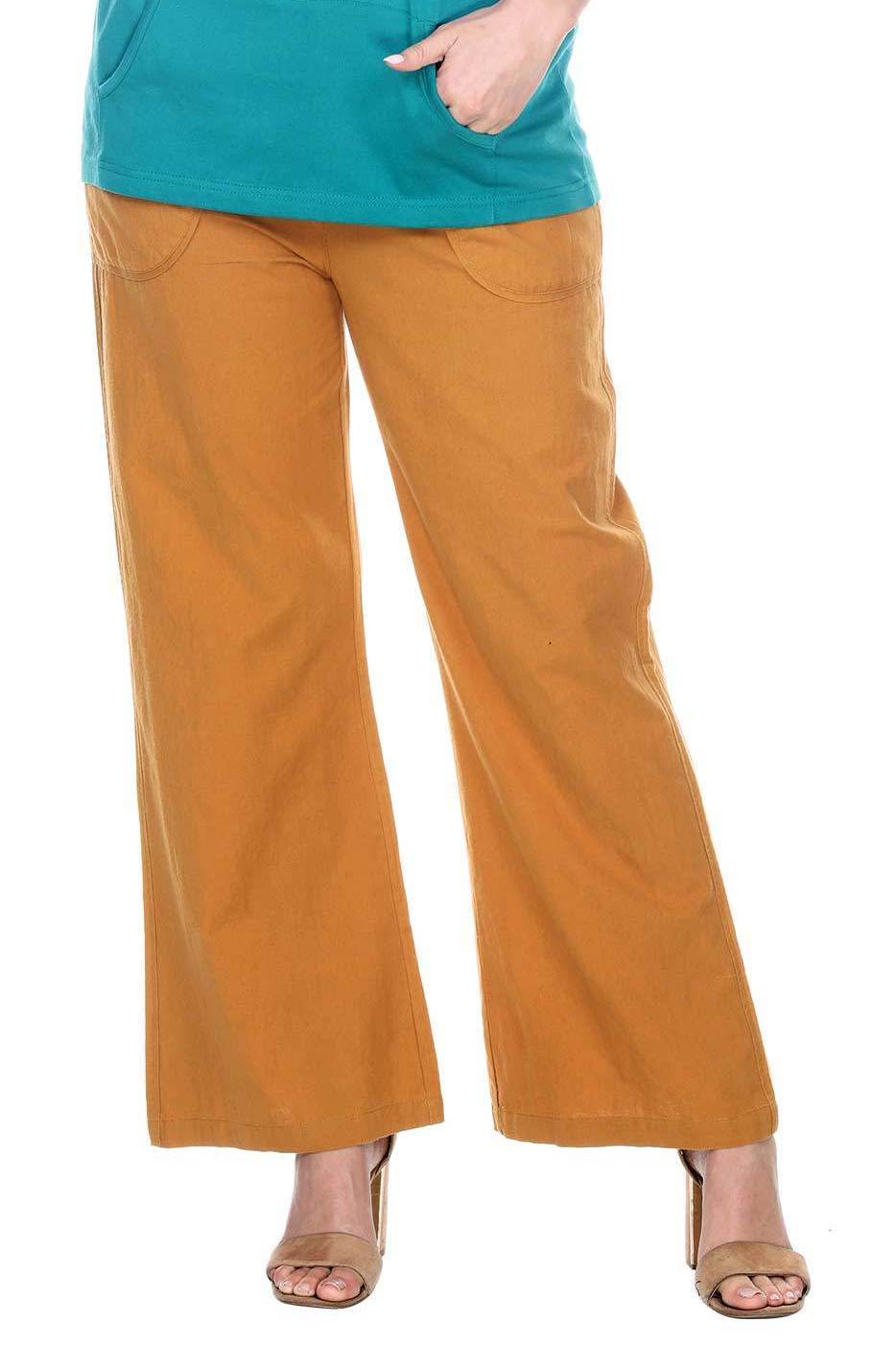 Solid Pants Elastic Tie Waist