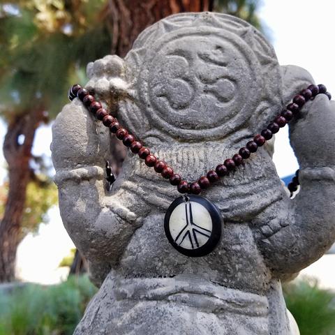 Peace Necklace Rose Wood