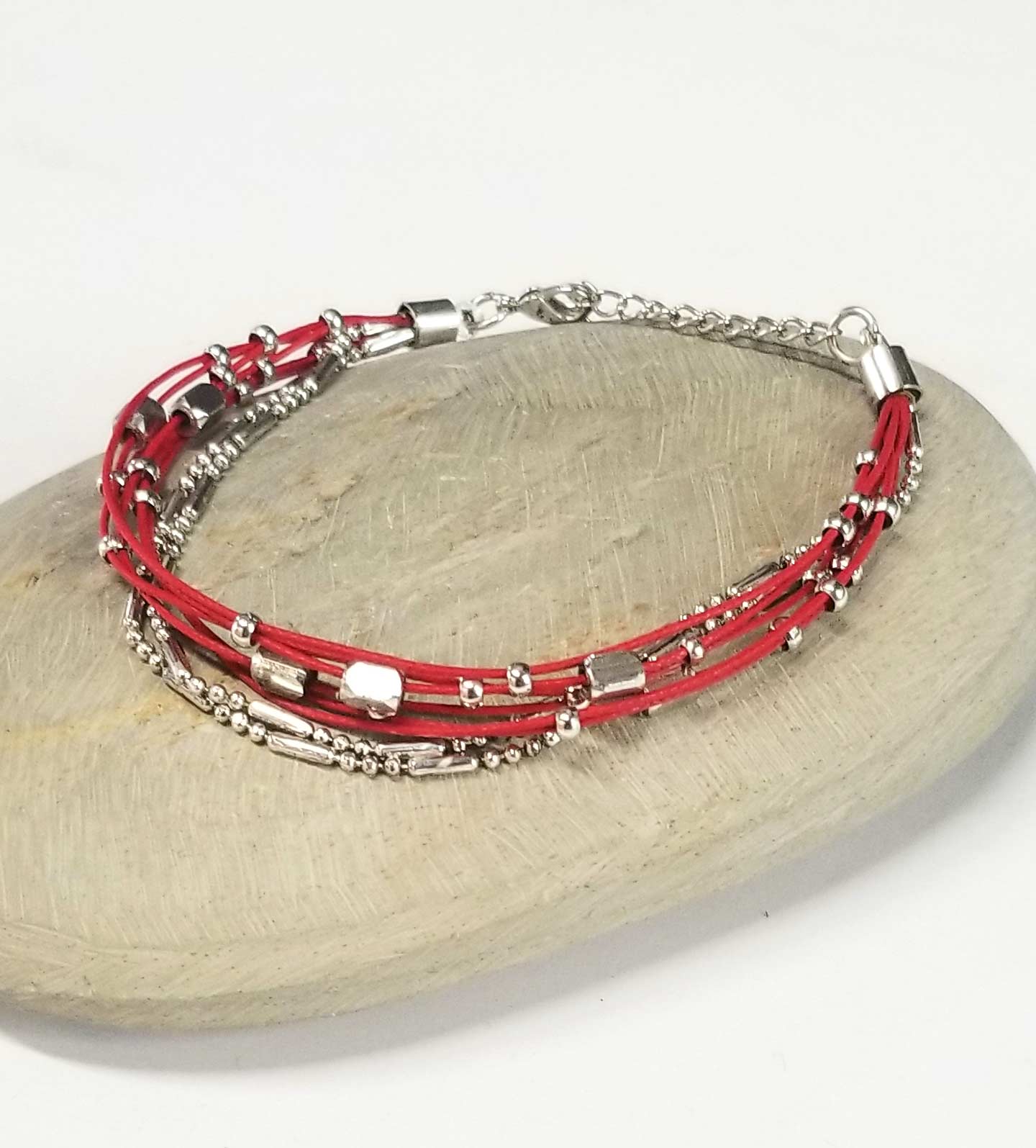 Yaknyeti  Accessories | Mala | Bracelet Multi Layer Silver Tone Beads