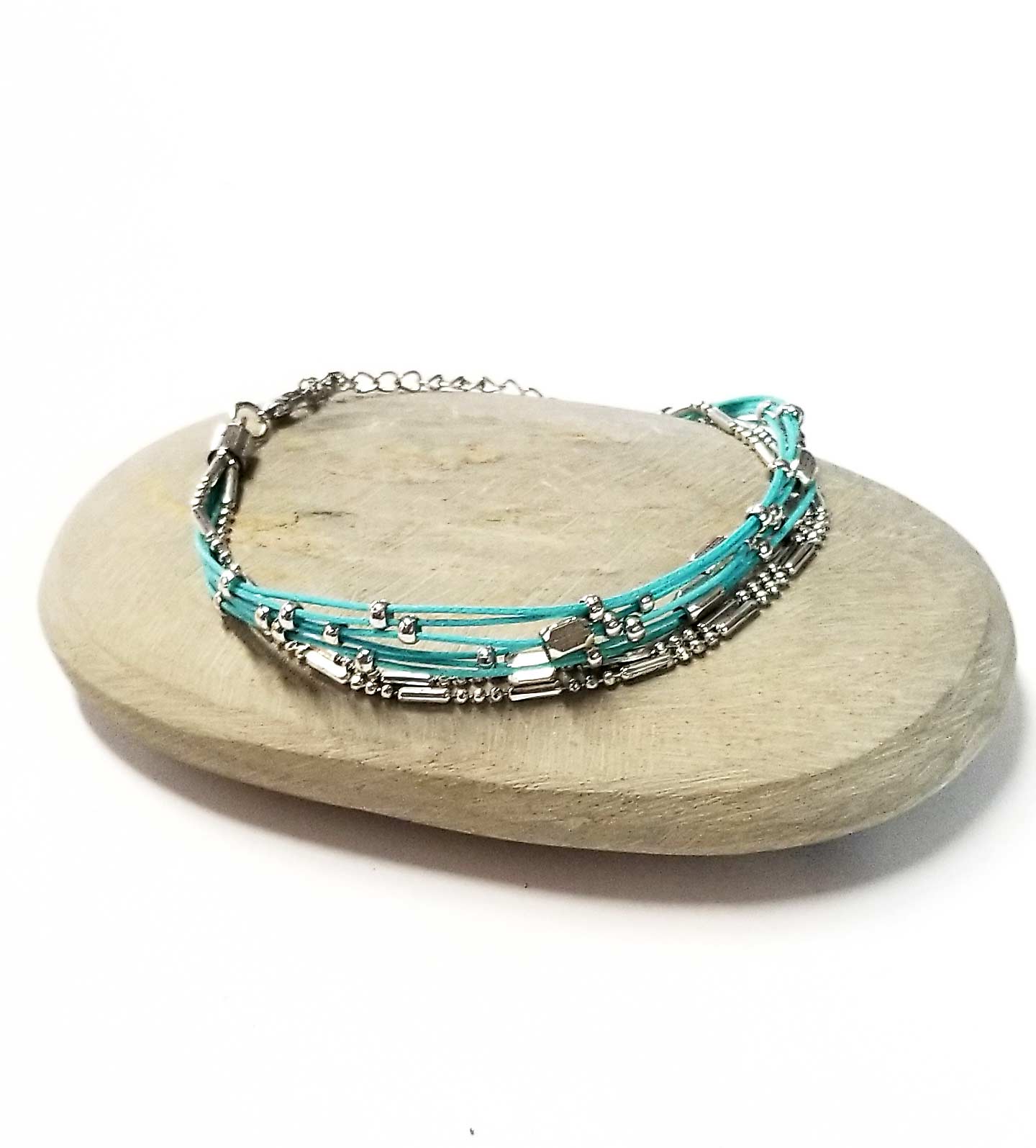 Yaknyeti  Accessories | Mala | Bracelet Multi Layer Silver Tone Beads