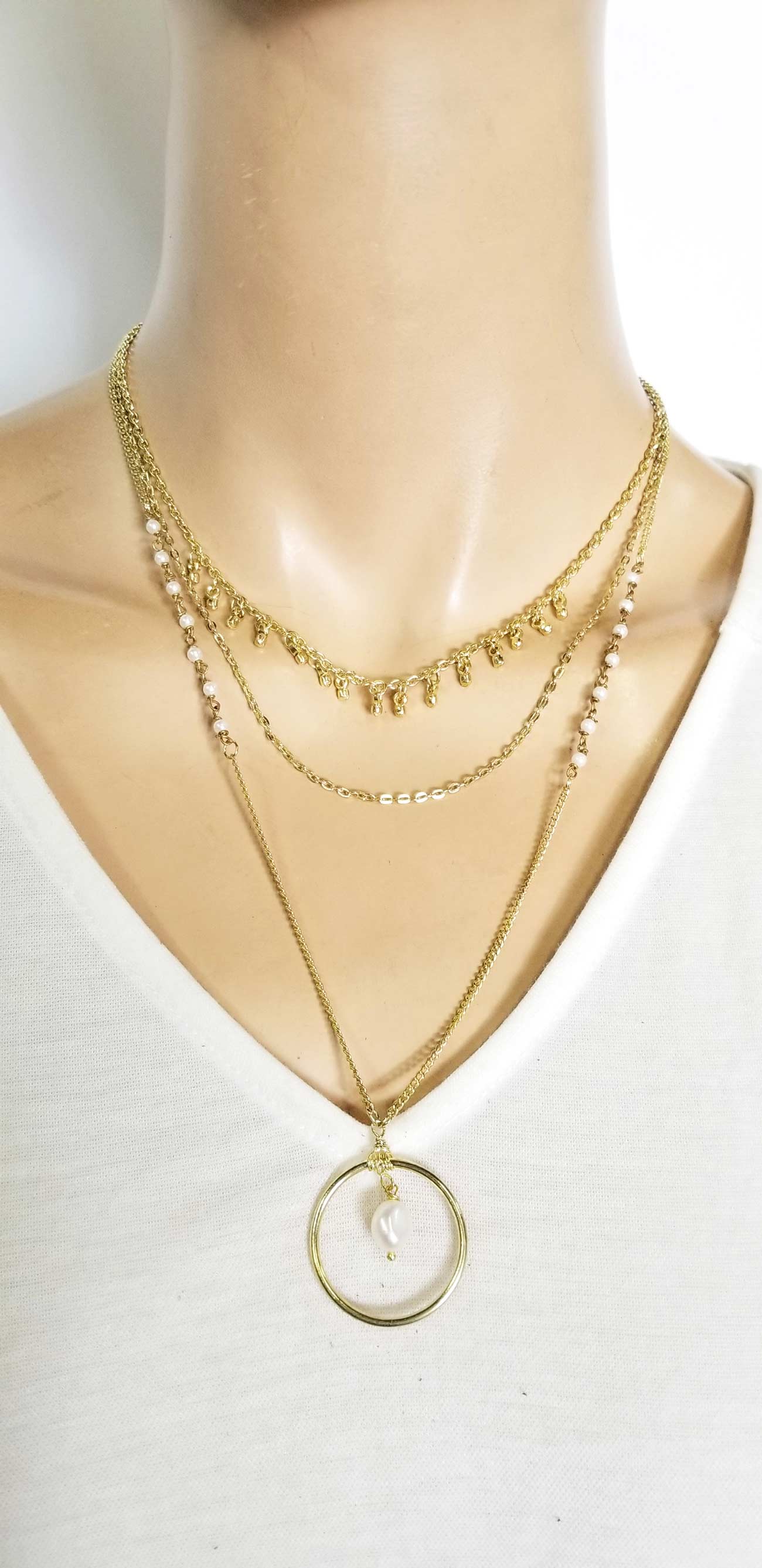 Accessories | Mala | Necklace Three Layers Pearl