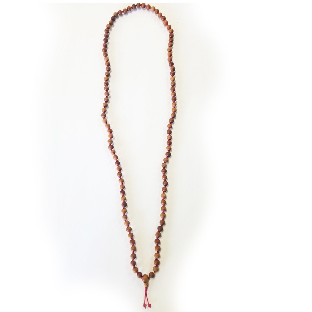 Wood Bead Knotted Mala