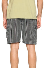 BLACK Striped Shorts With Pockets