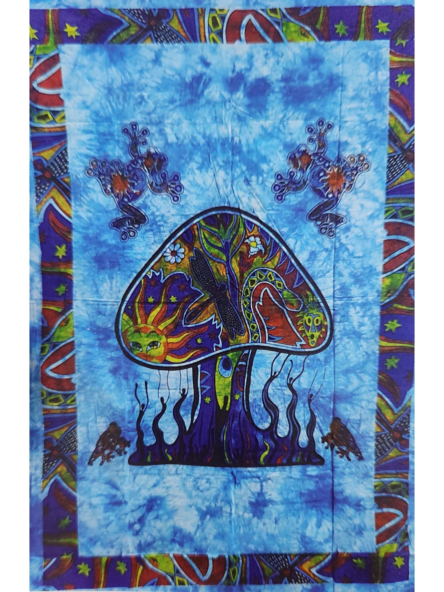 Magic Mushroom Frogs Tapestry