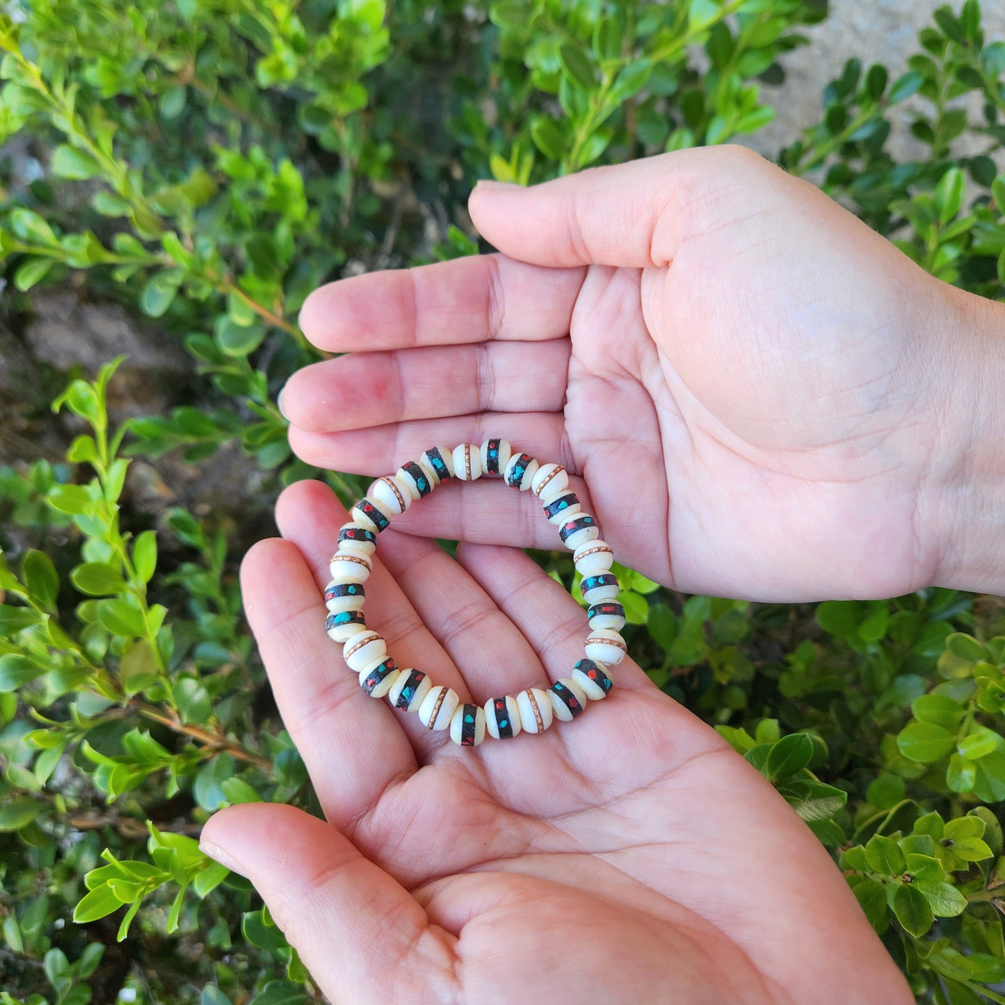 Recycle Bone Beaded Bracelet