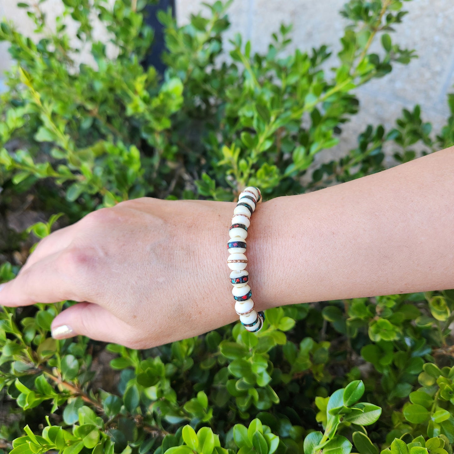 Recycle Bone Beaded Bracelet
