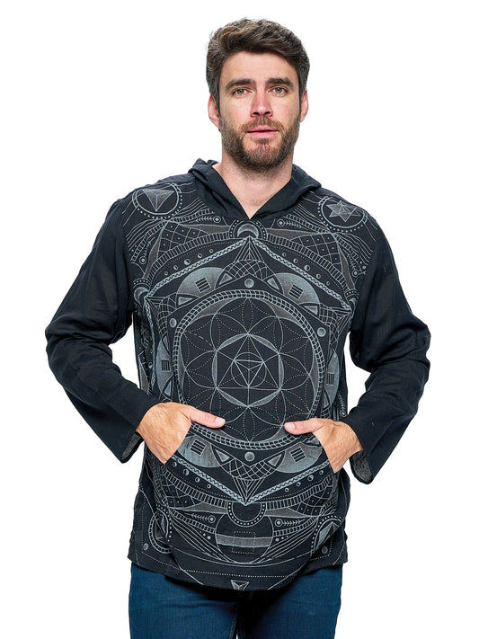 Men's Hooded T Shirt Sacred Geometry