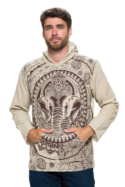 Men's Hooded T Shirt Ganesh Print