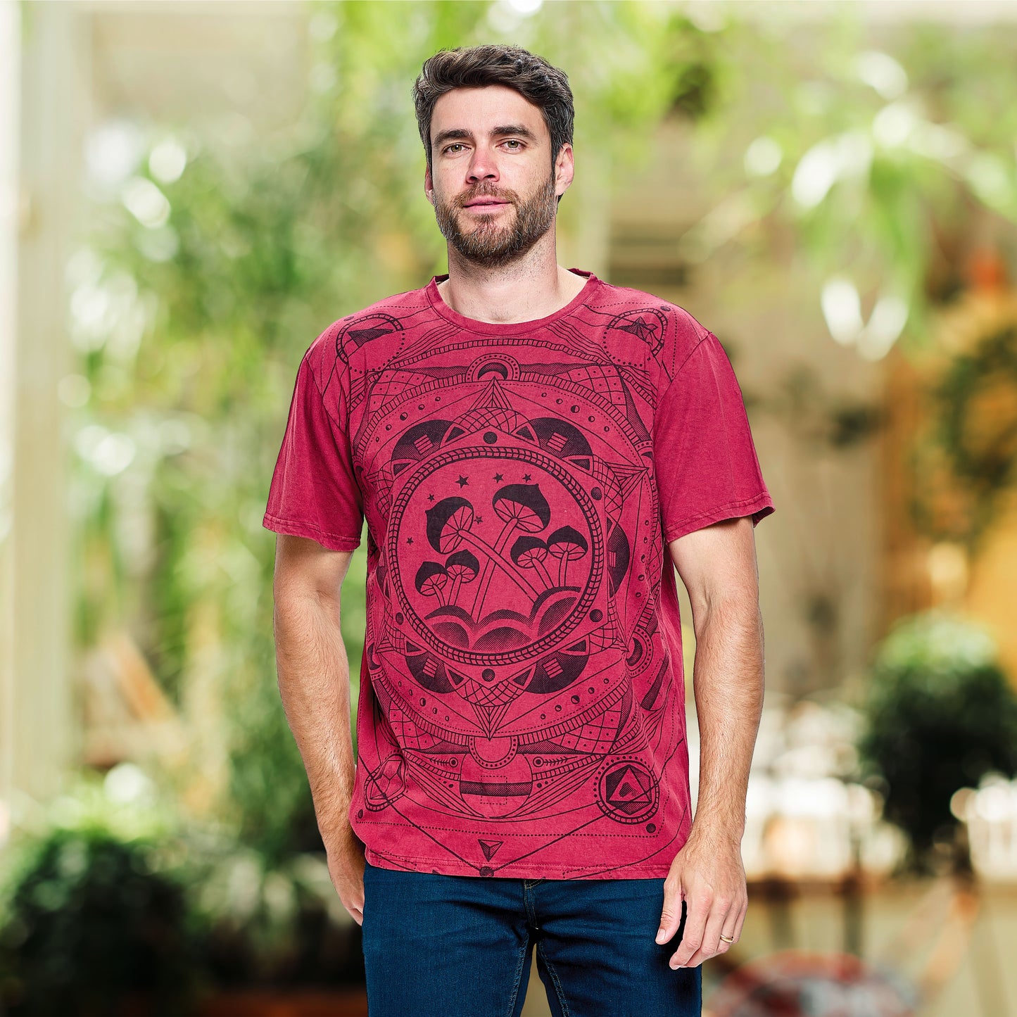 Men's T-Shirt Sacred Geometry Mushrooms