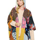 Wrap Hooded Multicolor Patchwork