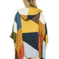 Wrap Hooded Multicolor Patchwork