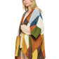 Wrap Hooded Multicolor Patchwork