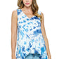 Tank Top Tie Dye Ruffled Hem