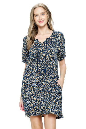 Dress Floral With Pockets