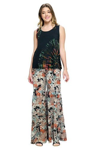 Pants Palazzo Floral Tiered Ruffle